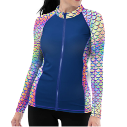 Rashguard, Women's, Full Zip, Psychedelic Mermaid