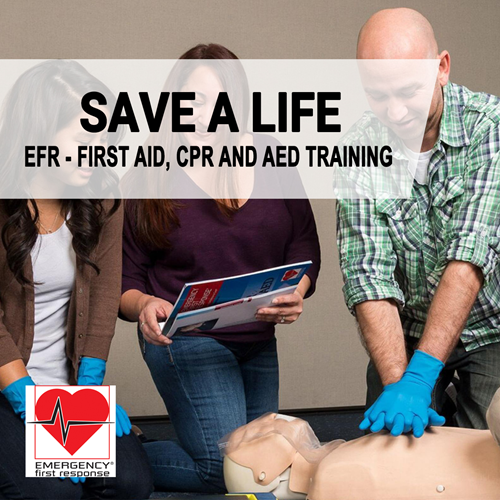 Emergency First Response - CPR, AED and First Aid - includes e-learning and processing fee