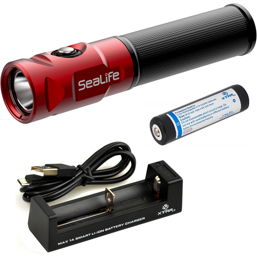 Sea Dragon Mini 900S Power Kit (Includes SD Mini 900F light, lanyard with BC Clip, 2600 mAh 18650 Li-Battery & USB Battery Charger)   